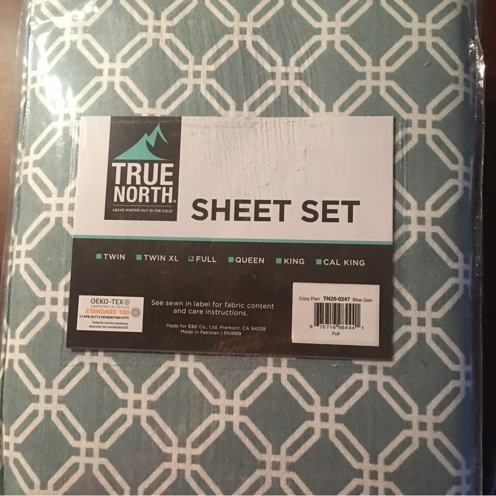 NWT true north full size flannel sheets geometric pattern cozy flannel sheets - Picture 3 of 6